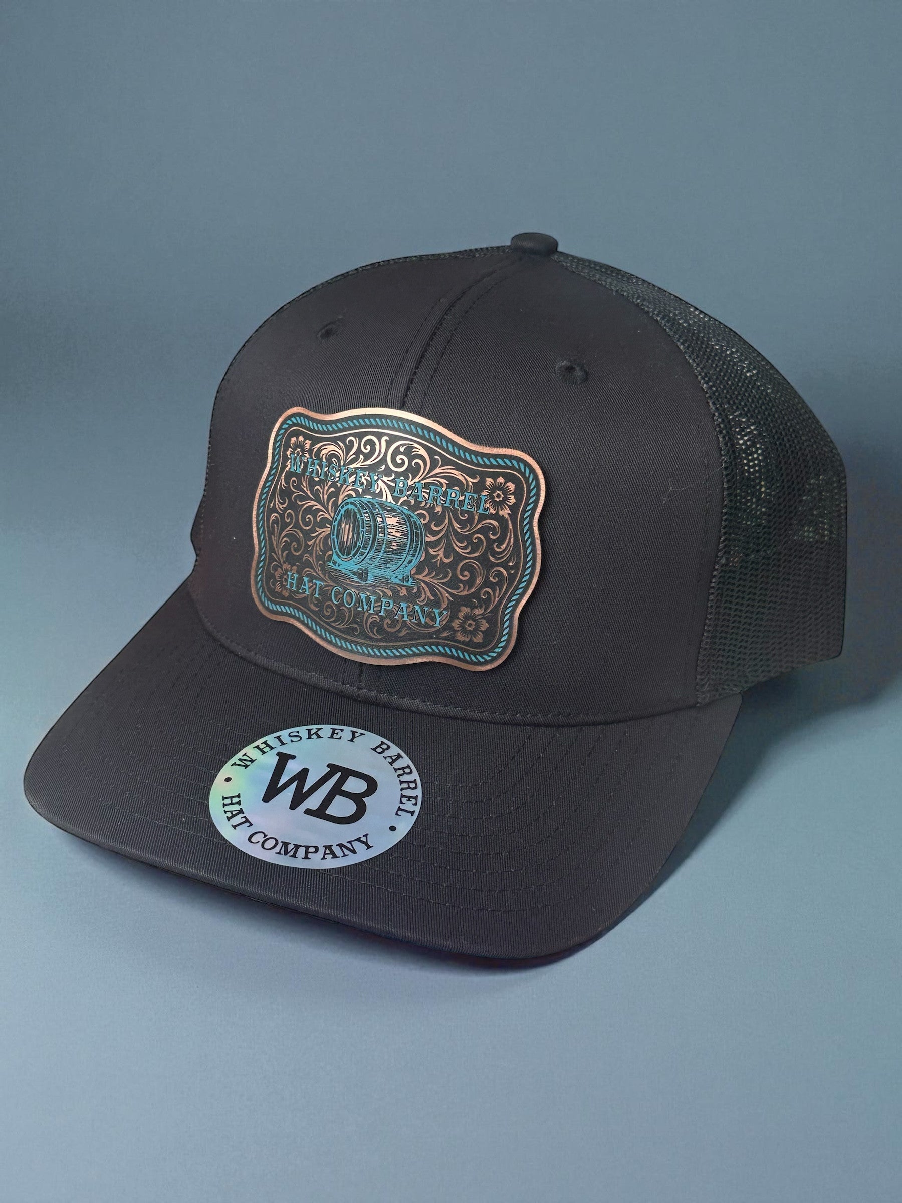 Whiskey Barrel Black Mesh Trucker Hat