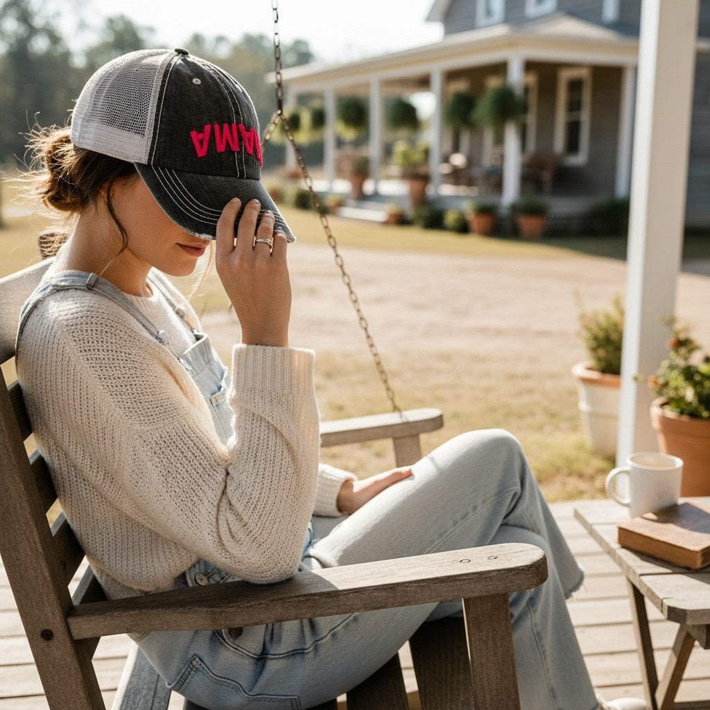 MAMA – Distressed Trucker Hat