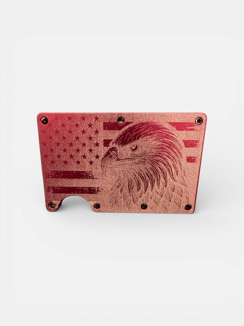 Red Eagle Engraved RFID Metal Wallet