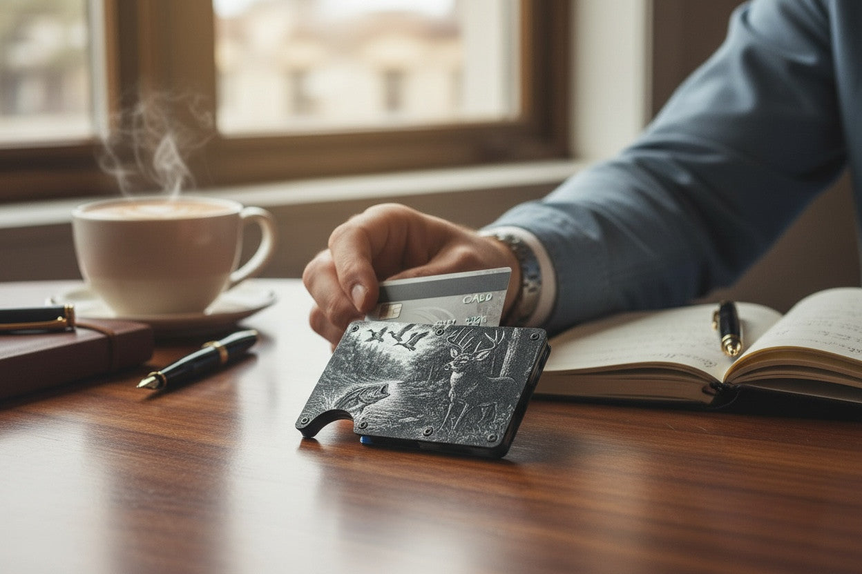 Engraved Outdoorsman RFID Metal Wallet