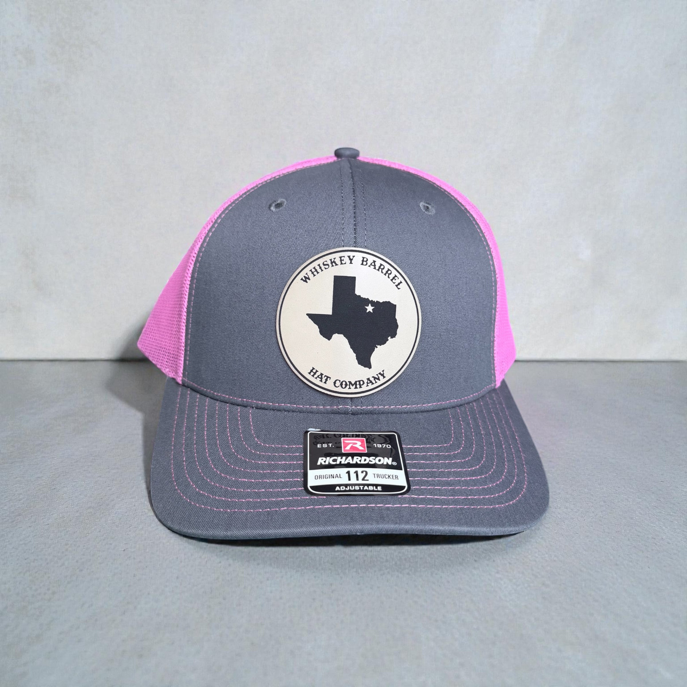 Whiskey Barrel Gray & Pink Texas Trucker Hat