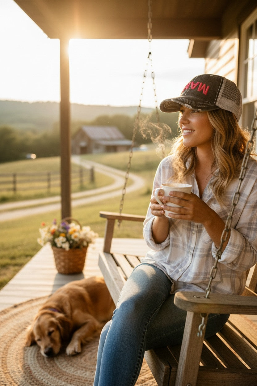 MAMA – Distressed Trucker Hat