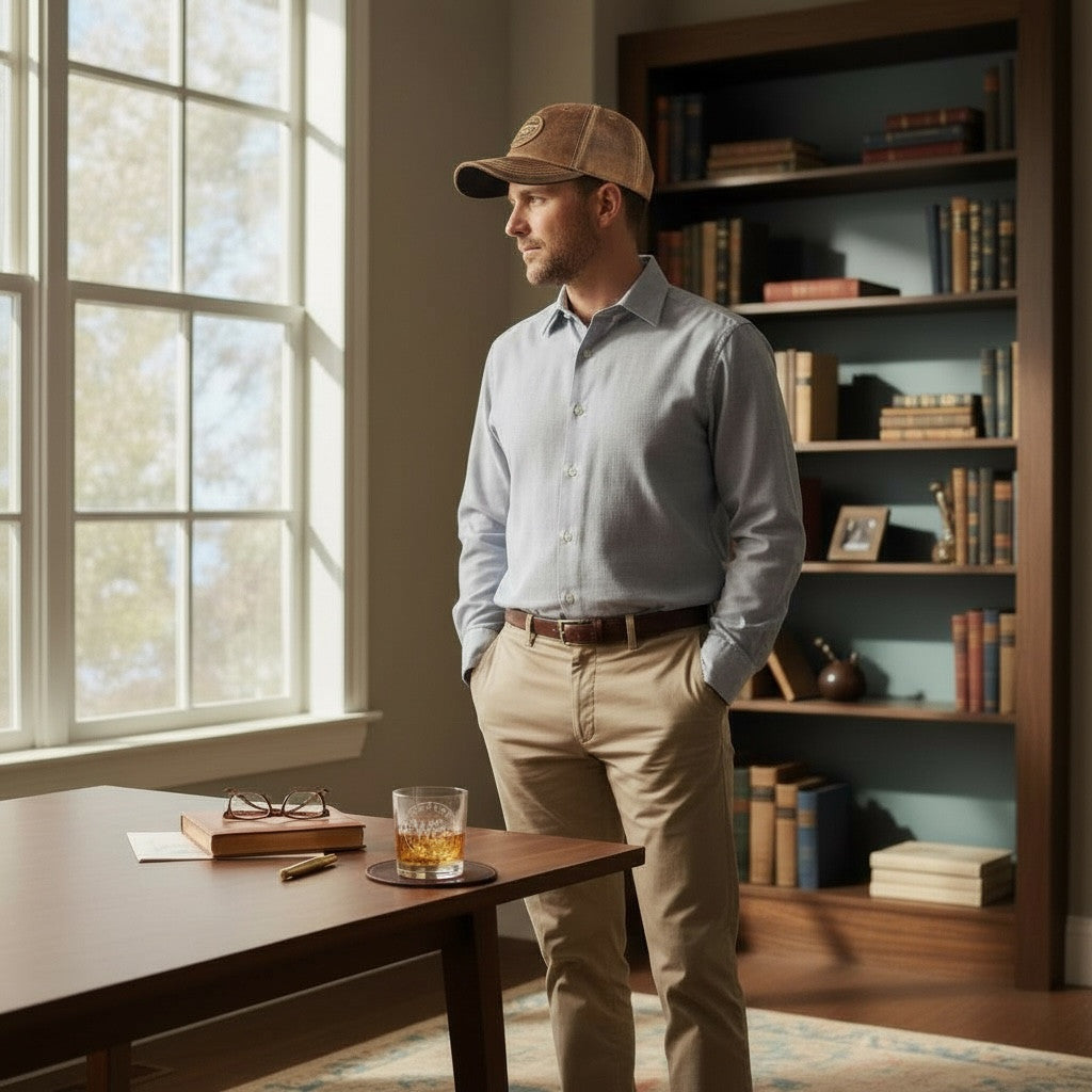 Whiskey Barrel Hat Company Etched Rocks Glass