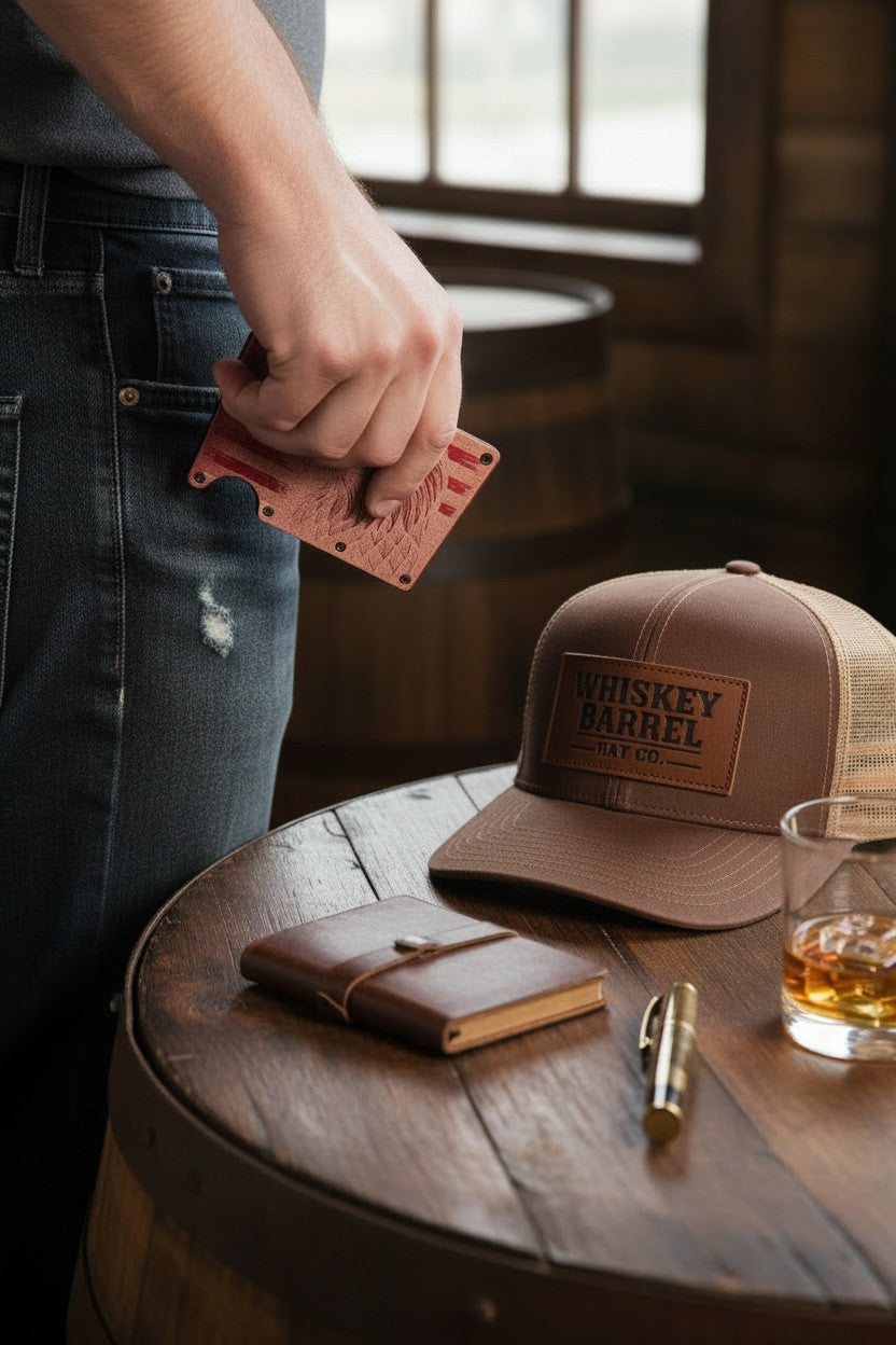 Red Eagle Engraved RFID Metal Wallet