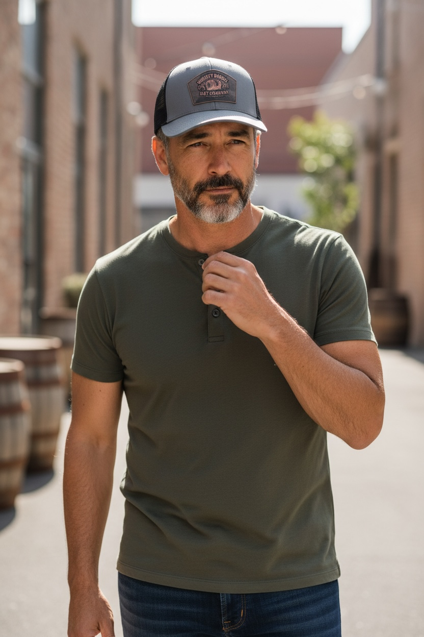 Steel Gray Whiskery Barrel Performance Trucker Hat