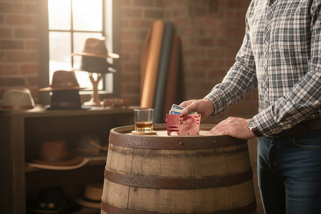 Red Eagle Engraved RFID Metal Wallet