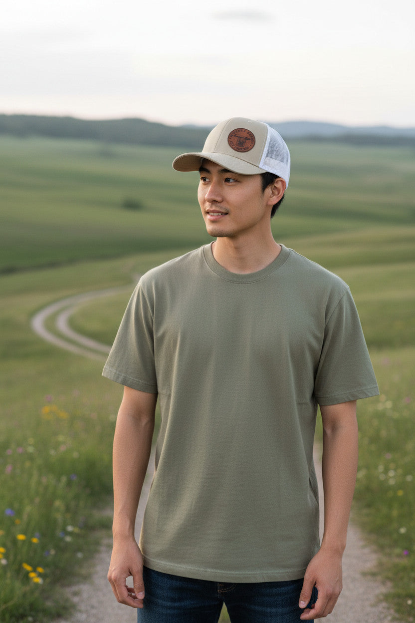 Whiskery Barrel Tan & White Trucker Hat